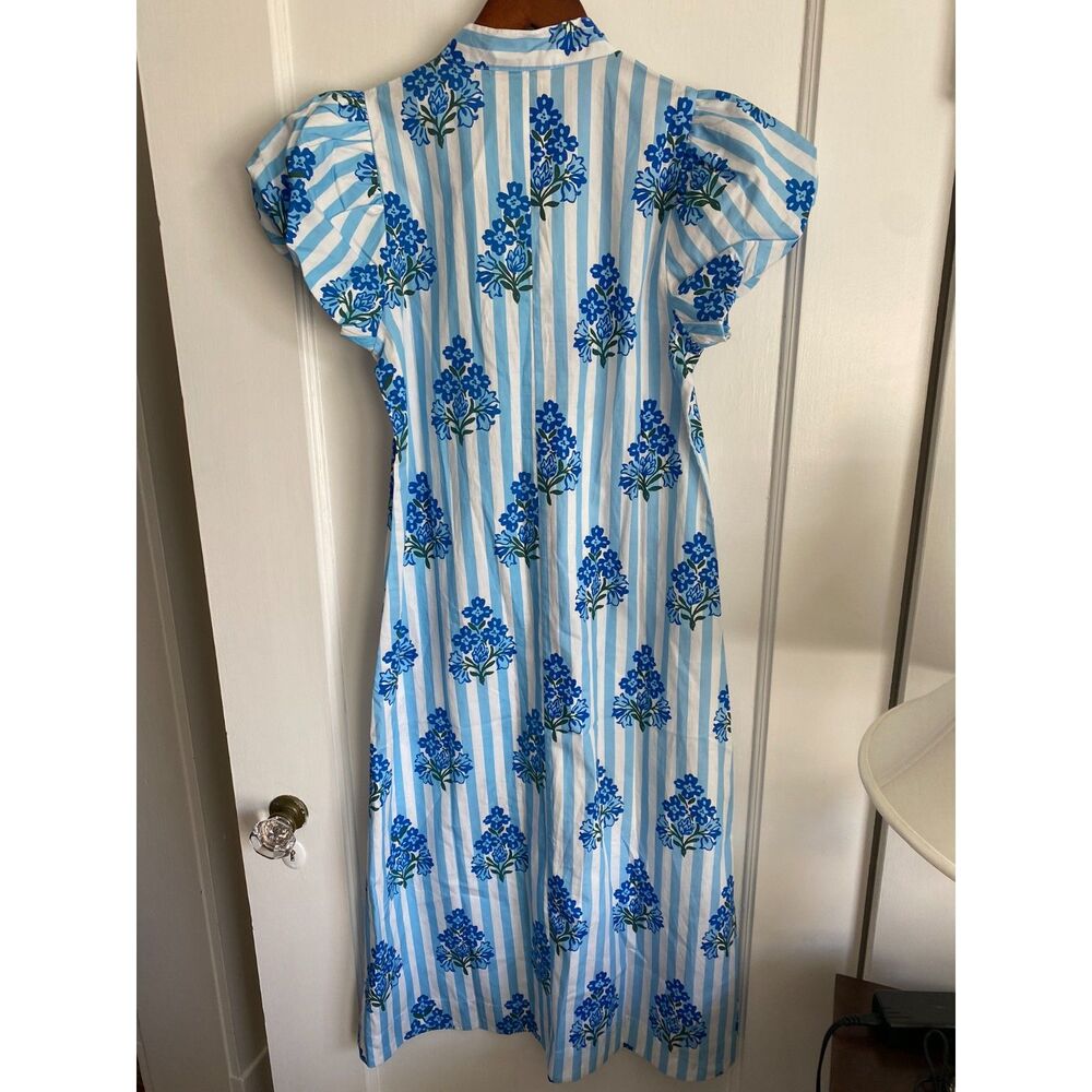 NWT Sail to Sable Women's XS Maxi Balloon Short Sleeves Striped Floral Dress - Picture 5 of 6